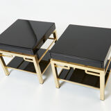 Pair of brass lacquer sofa pieces Guy Lefevre House Jansen 1970