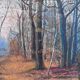 Antique original forest landscape oil painting c. 1910