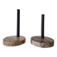 Pair of circular marble candlesticks from the 80s