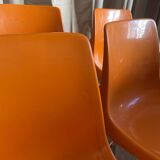 Set of four orange chairs