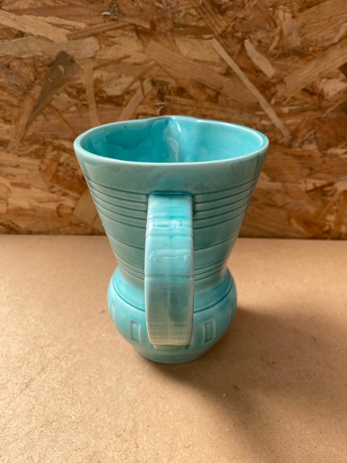 Ancien pichet digoin céramique bleue vintage