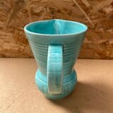 Old digoin pitcher vintage blue ceramic