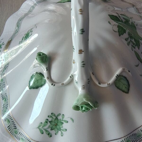 Légumier porcelaine Herend Aponyi / indien vert