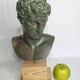 Bust of the Ephebus of Marathon in patinated plaster on base