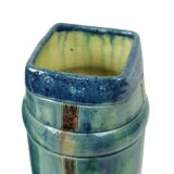 Pair of Blue Art Nouveau Vases Flemish Pottery Antiques