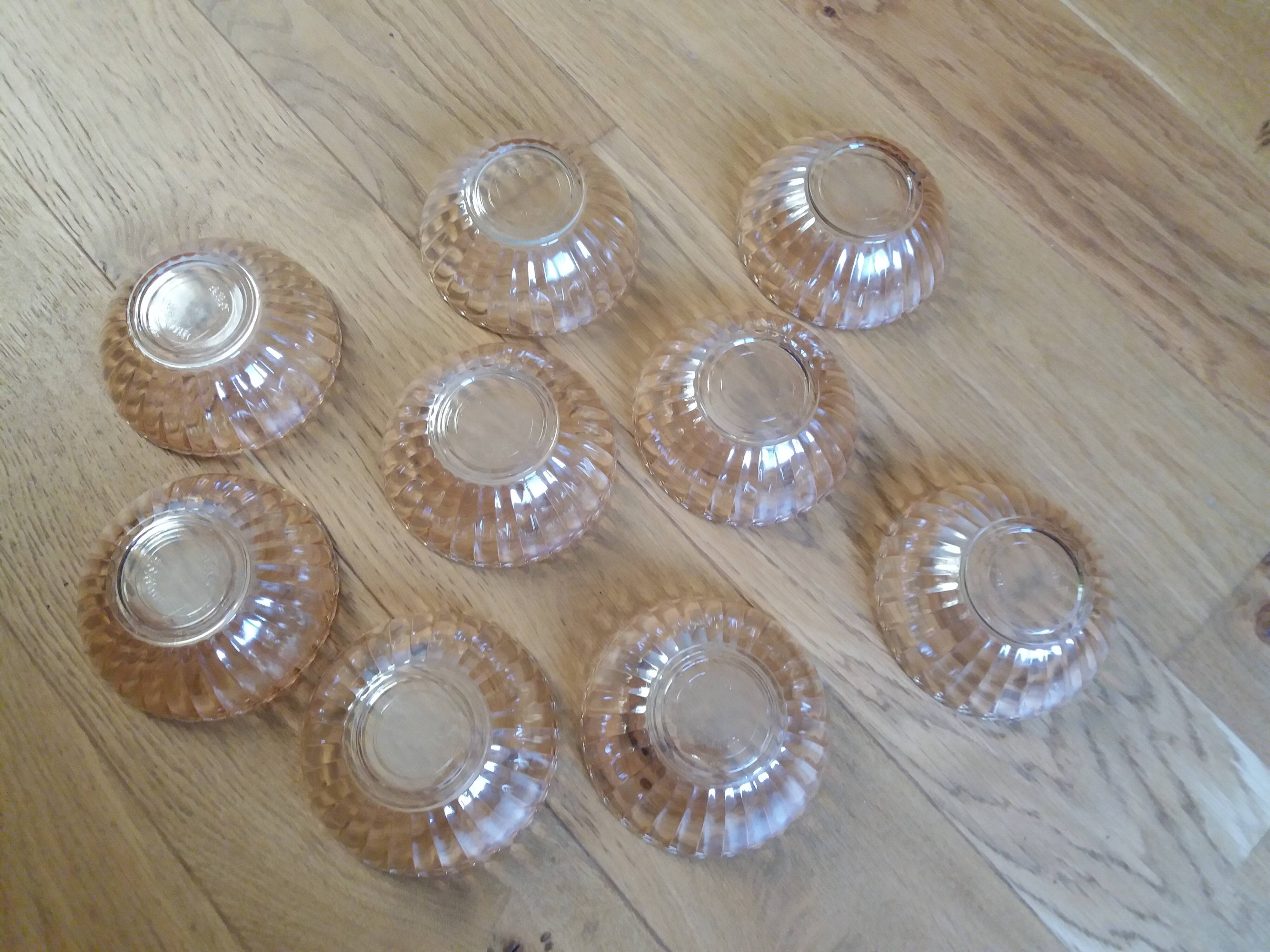 Oillor iridescent pearl amber glass cups