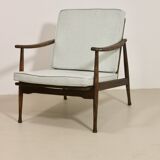 Scandinavian armchair 1960 curved armrests
