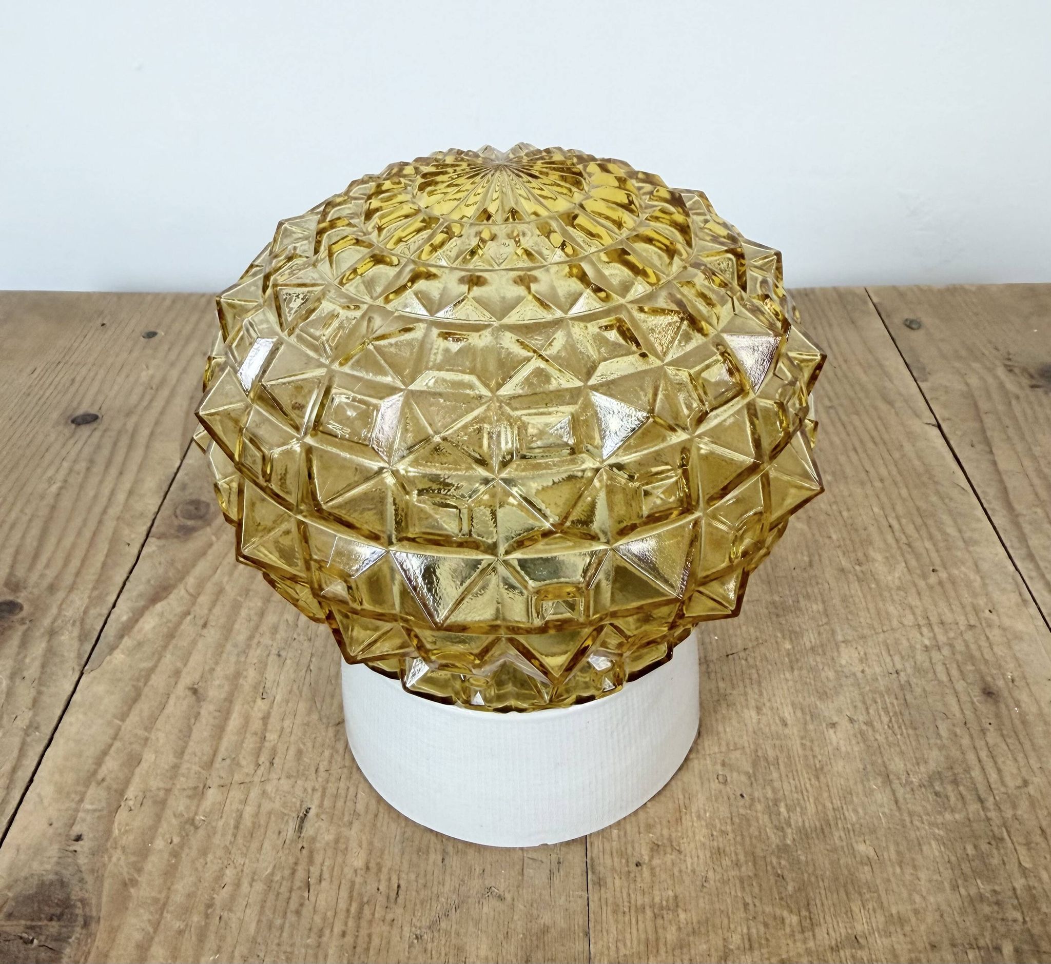 Vintage White Porcelain Ceiling Light, 1970s