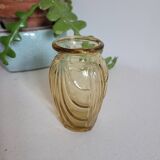 Small yellow draped bulb vase