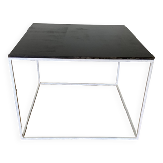 Square slate coffee table or side table.