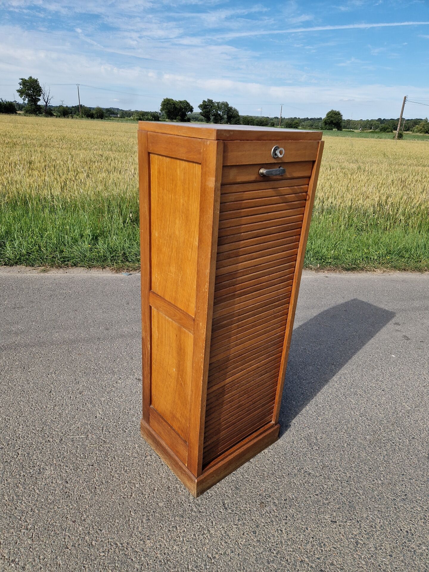 Art Deco filing cabinet with curtain 120 cm