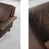 Canapé 2 places vintage moderne en cuir marron 3330 par Arne Vodder pour Fritz Hansen