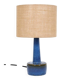 Ceramic table lamp “972” by Søholm with jute shade, mid-century Danish modern design, 1960s/1970s