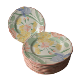 10 dessert plates made of earthenware Salins the baths