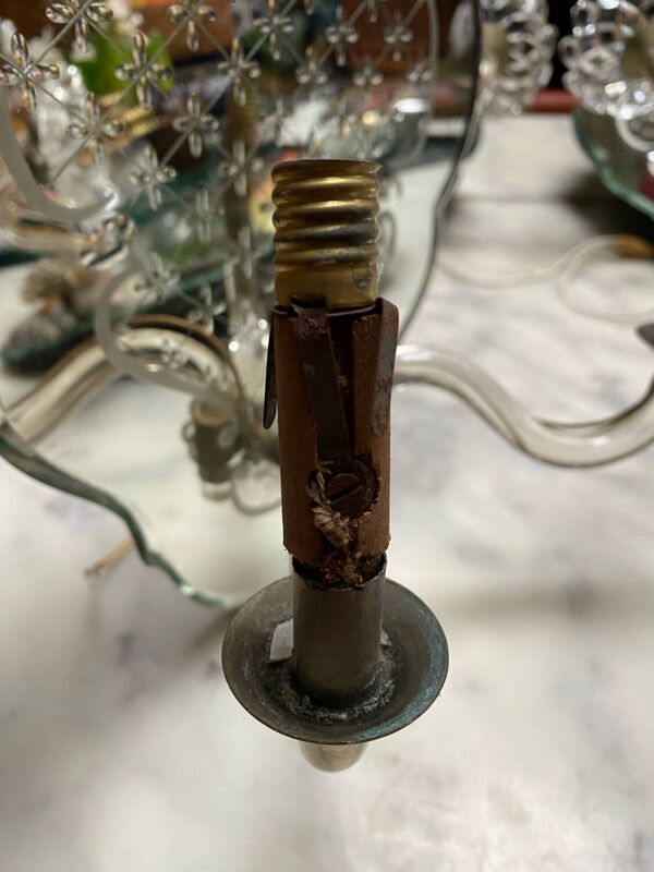 Appliques vénitienne miroir et cristal de Baccarat