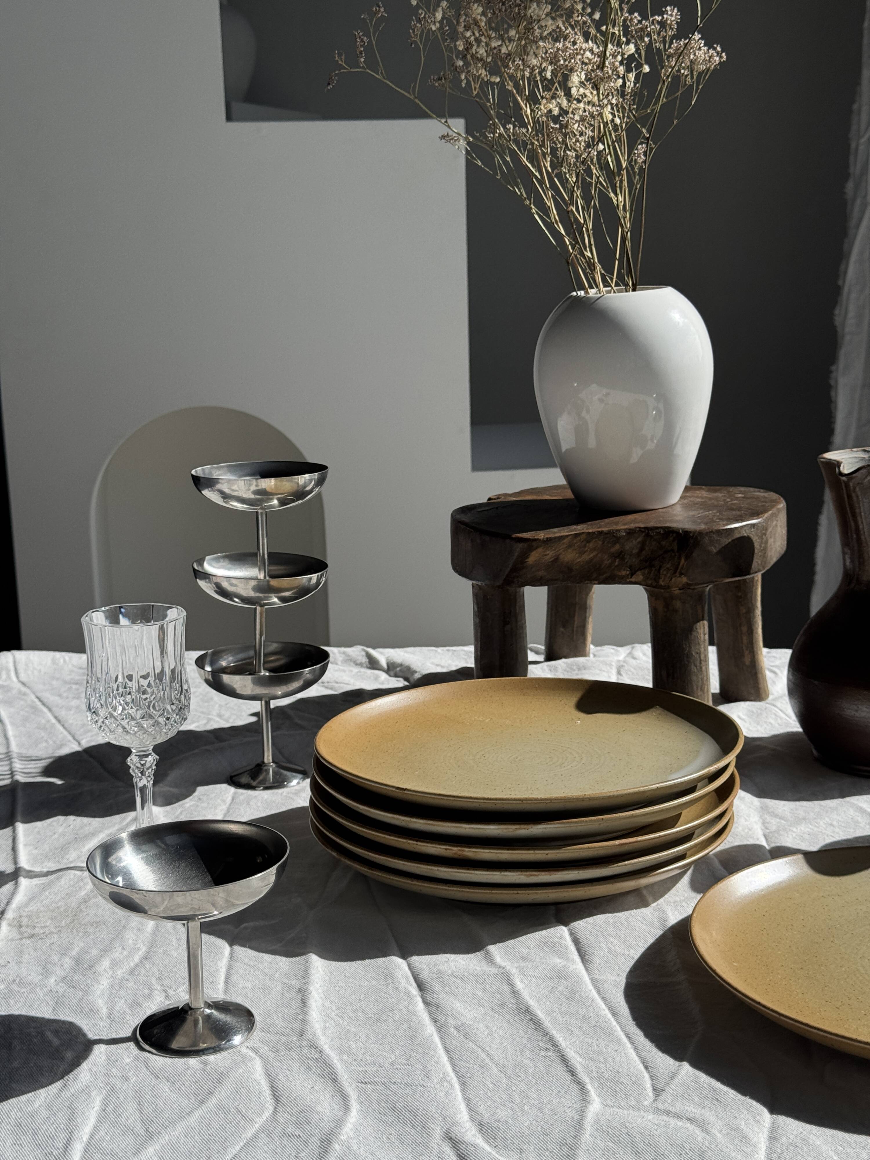 Set of 6 stoneware plates Village France D24