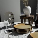 Set of 6 stoneware plates Village France D24