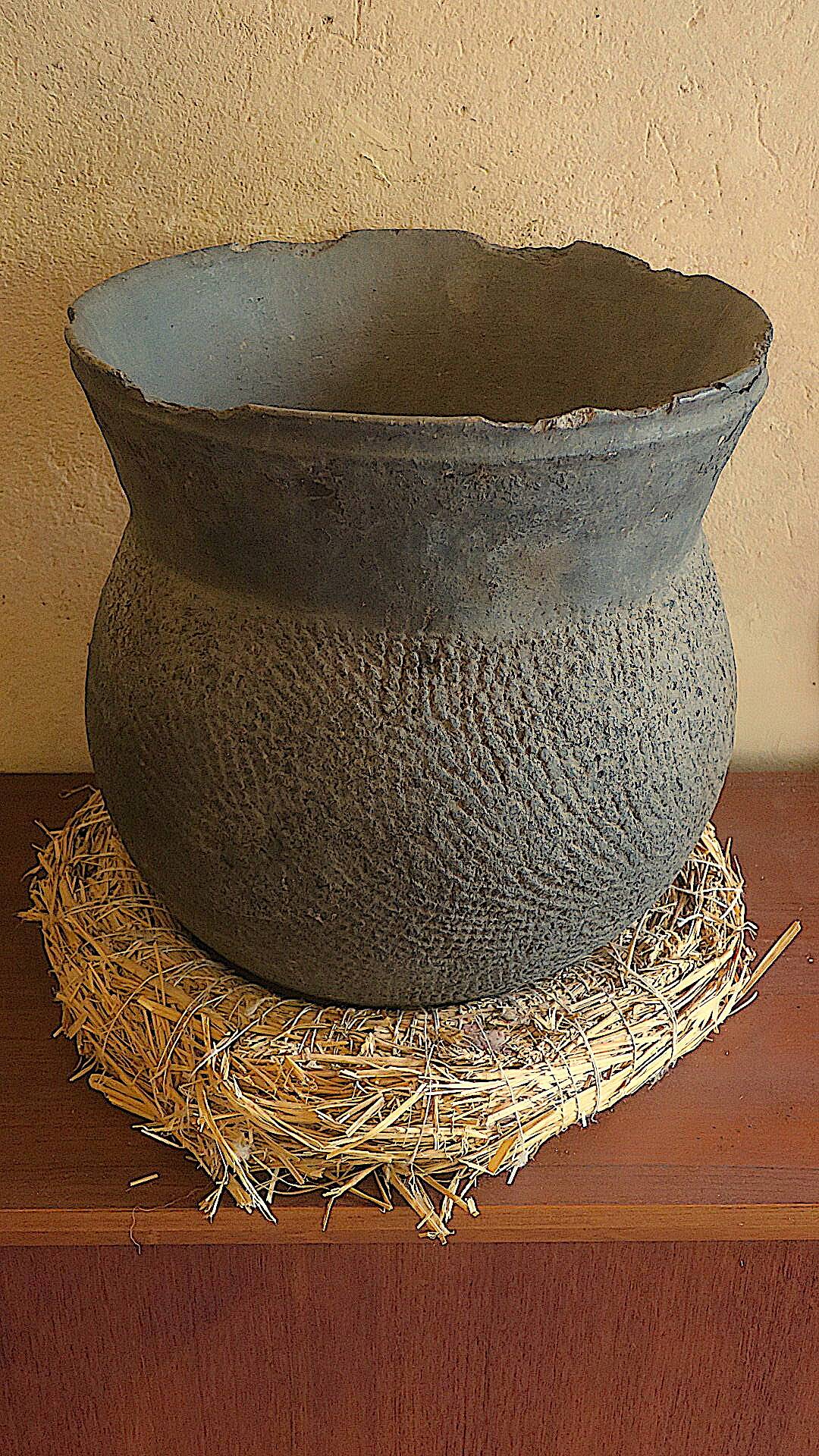 African earthenware storage pot, Senegal 19th century