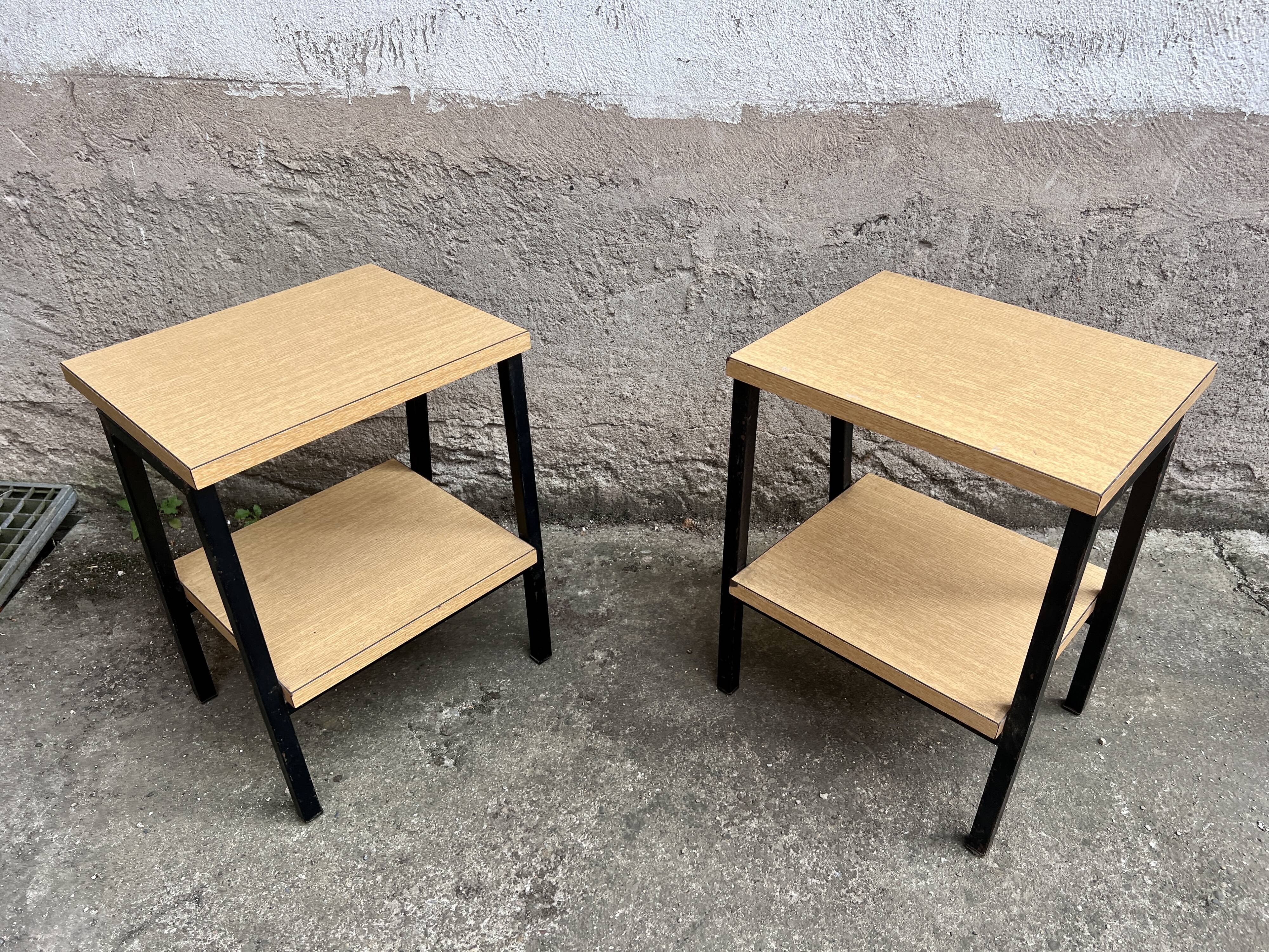 Pair bedside table bedside end of old vintage sofa 1950 legrand design