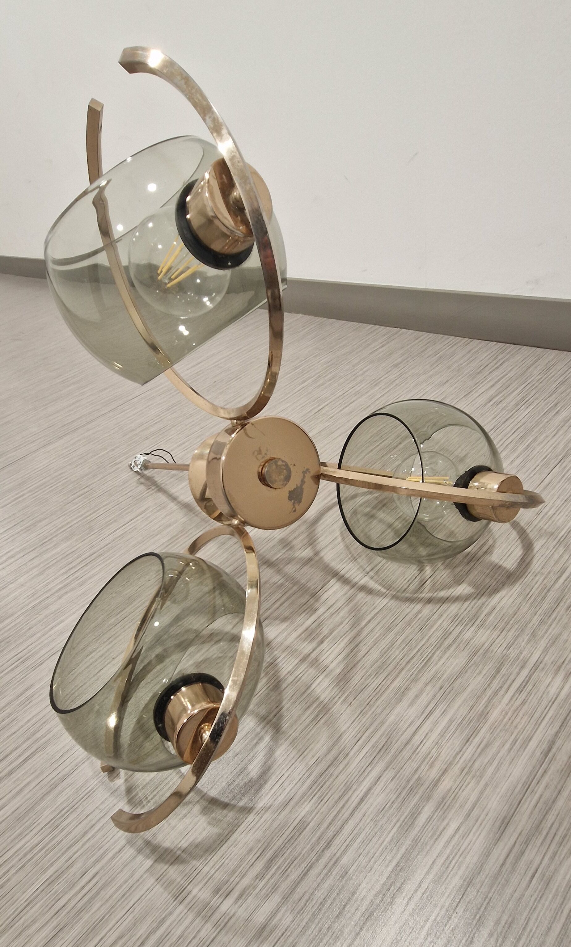 Art deco brass chandelier