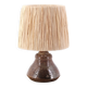 Ceramic stoneware lamp, raffia lampshade, 1960s
