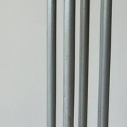Pair of vintage floor lamps in chrome metal and cement, France 1970.