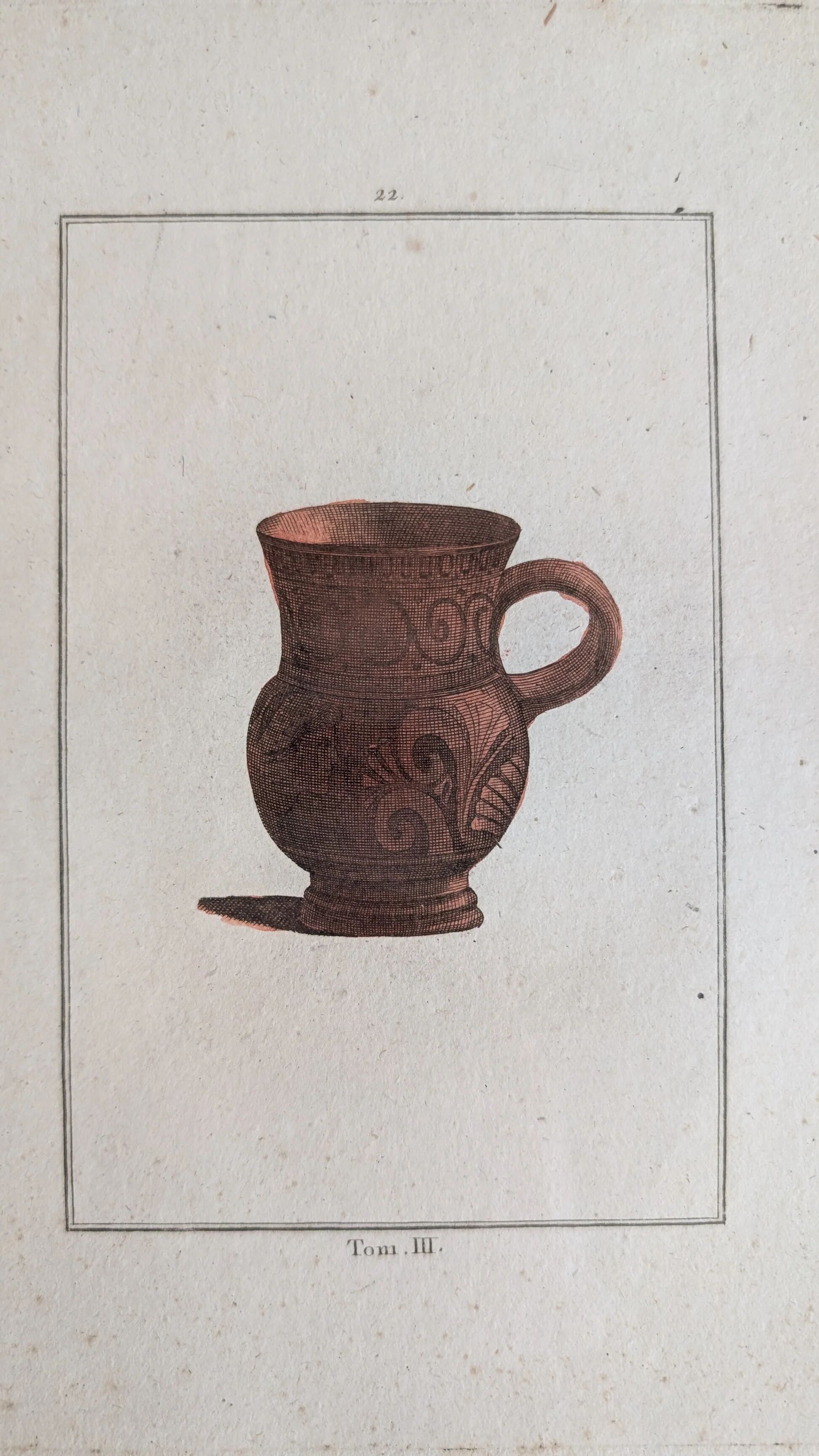 Ancient antique pottery engraving