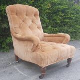 Large faauteuil crapaud  capitonnés