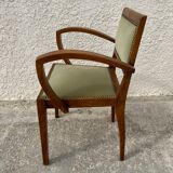 Pair of green velvet bridge armchairs