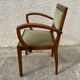 Pair of green velvet bridge armchairs