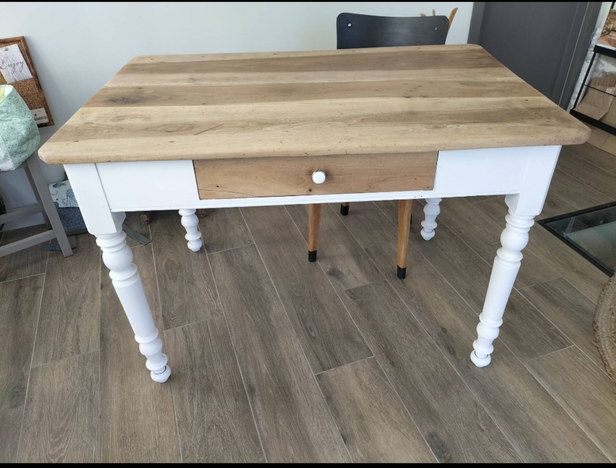Solid wood farmhouse table