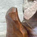 Brutalist sculptural lamp base in olive wood