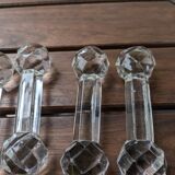 Ensemble de 6 anciens porte-couteaux en verre ou cristal à pointes de diamant