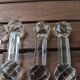 Set of 6 Antique Diamond Point Glass or Crystal Knife Rests