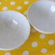 2 antique faceted bowls in cracked earthenware