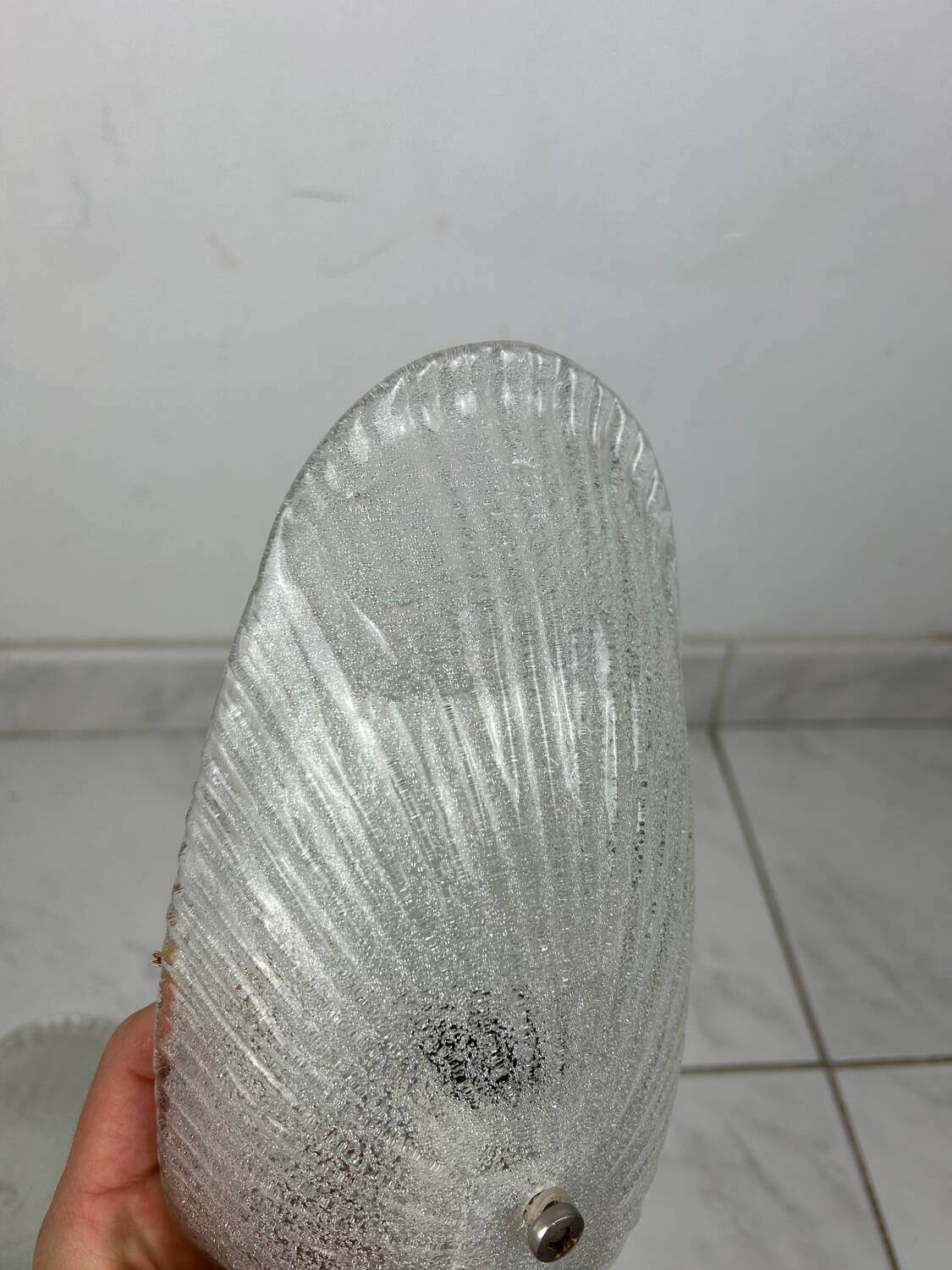 Set of two vintage Italian glass wall lamps