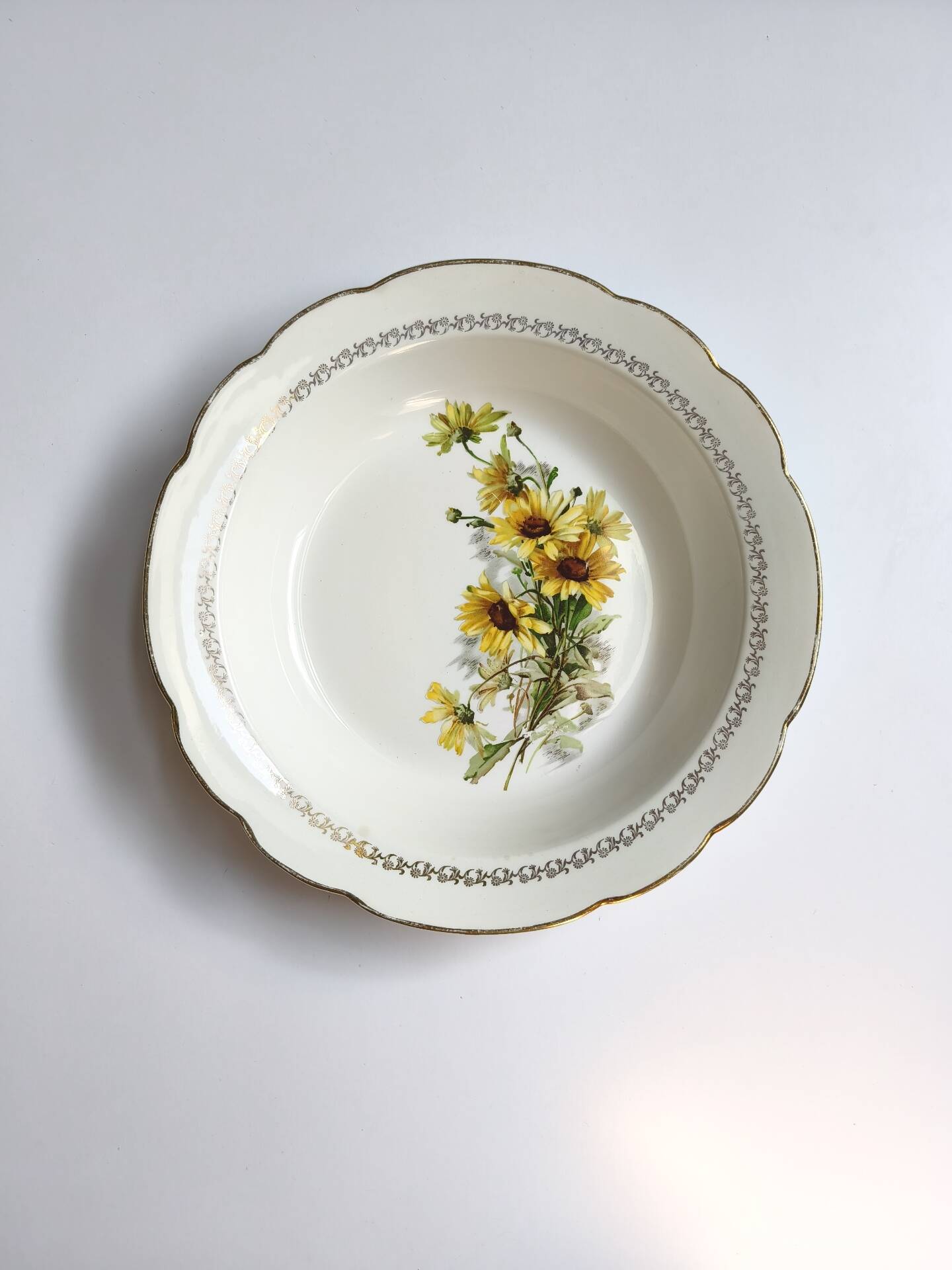 Plat creux gien marguerites vintage