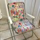 Colorful folding camping chair face pattern 70s