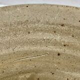 Fruit cup in polychrome glazed stoneware signature to identify