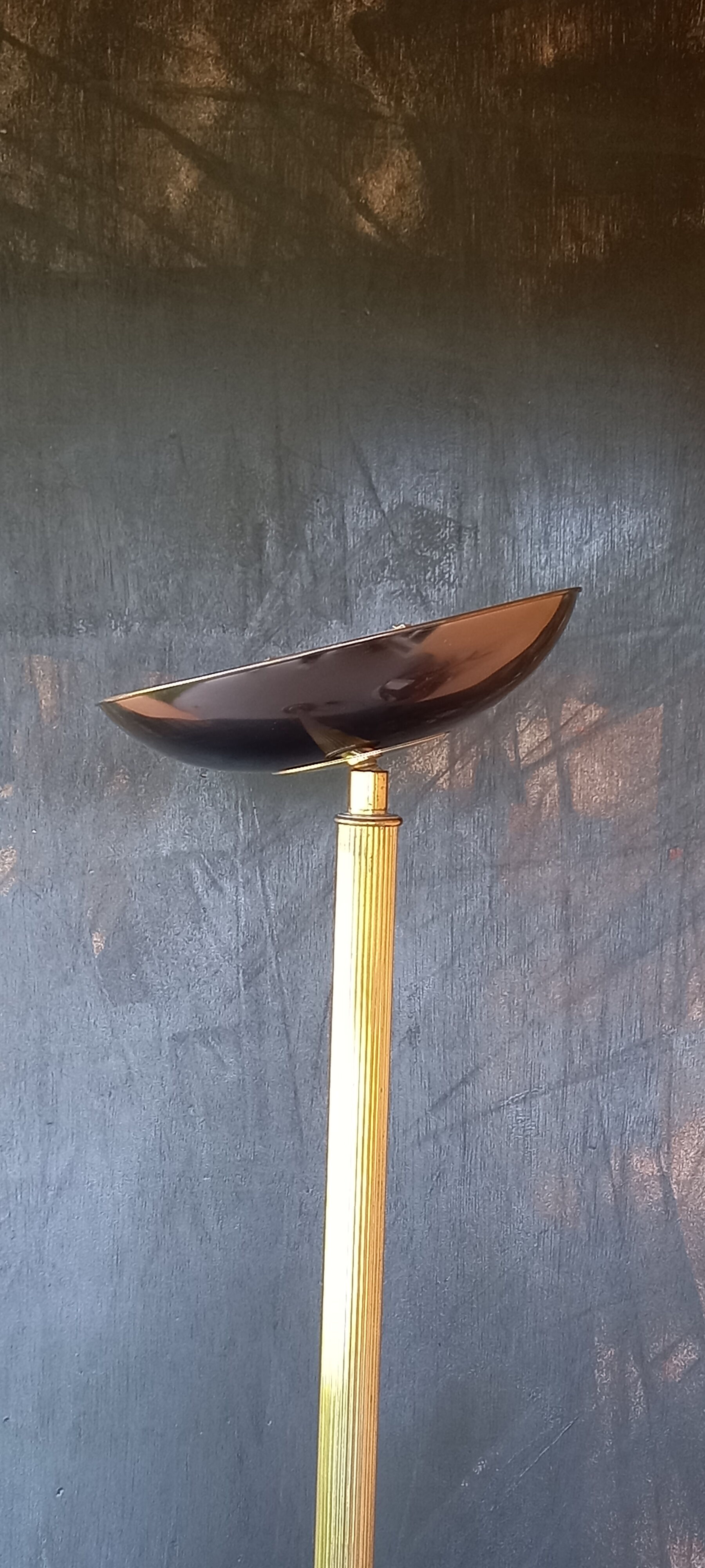 80s gold-plated brass halogen floor lamp