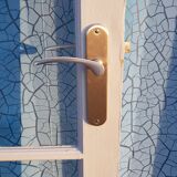 Lot of a double oak glass door