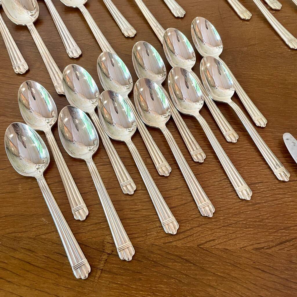 Silver-plated metal cutlery set Chrisofle model Aria, 50 pieces