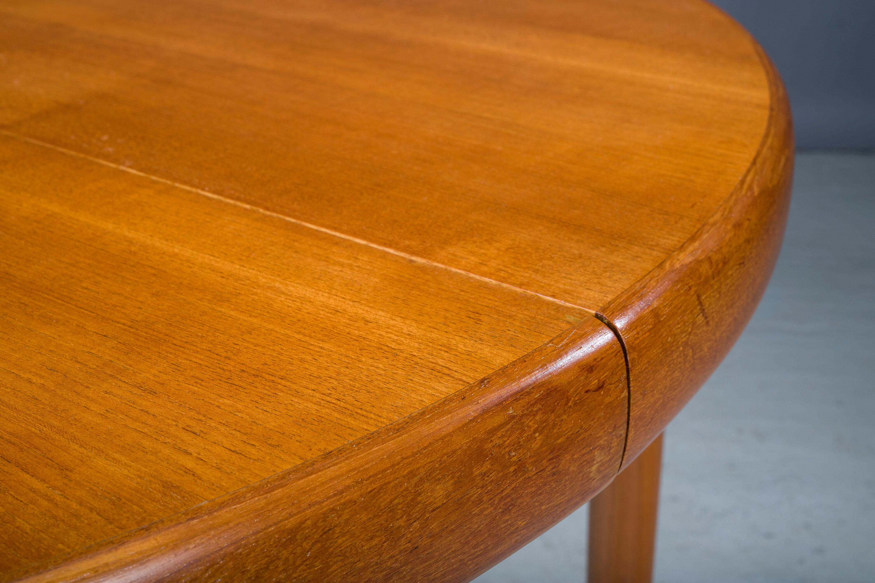 Danish Teak Round Folding Dining Table, 1960s