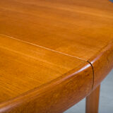 Danish Teak Round Folding Dining Table, 1960s