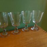 4 large crystal glasses from the end of the 19th century to the beginning of the 20th century