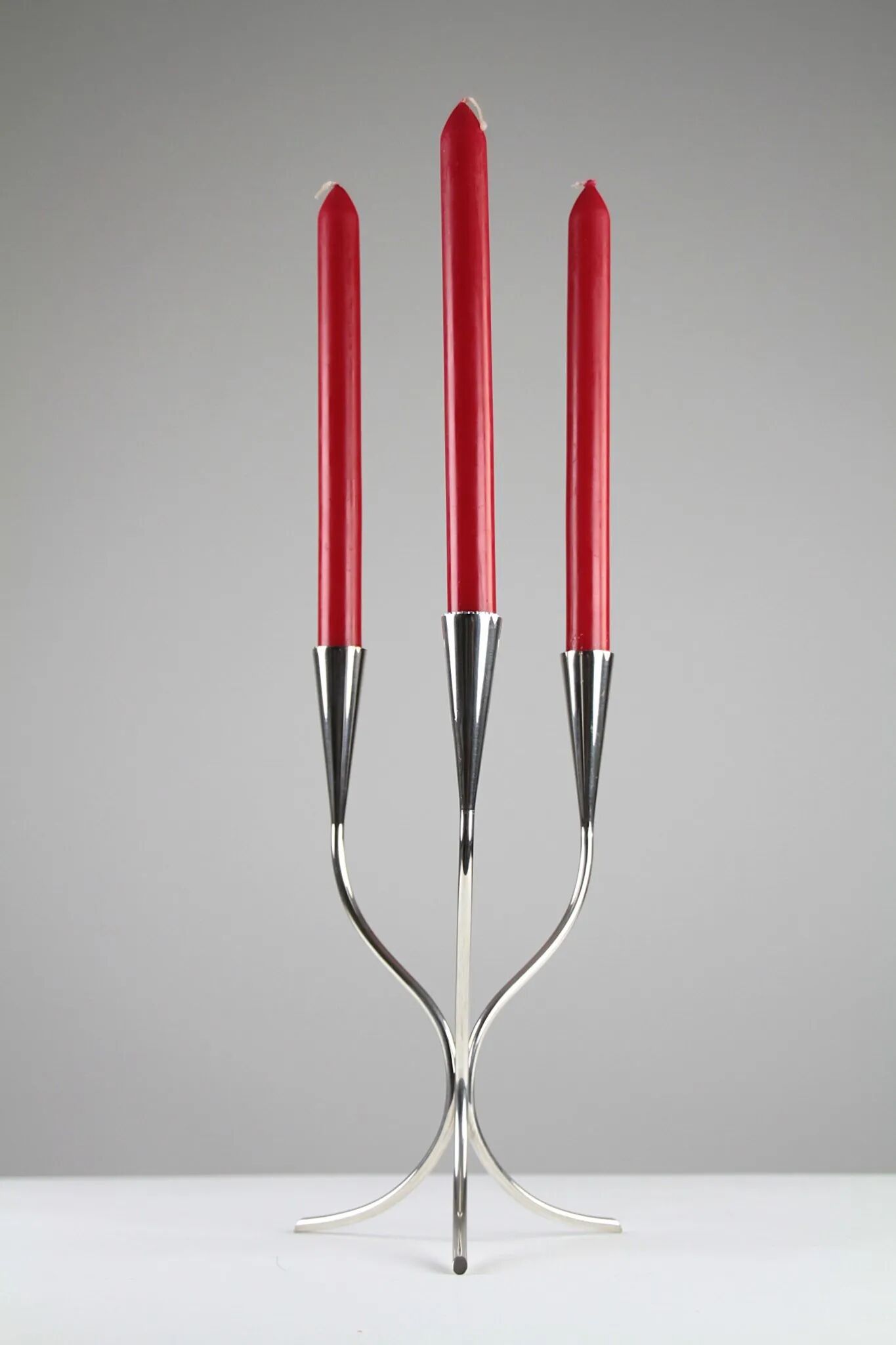 Silver-plated candelabra by Gunnar Ander for Ystad-Metall, Sweden 1960s