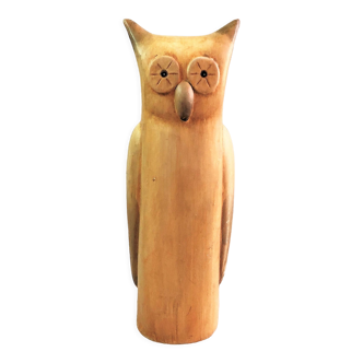 Owl statue in terracotta painted pottery style shabby chic