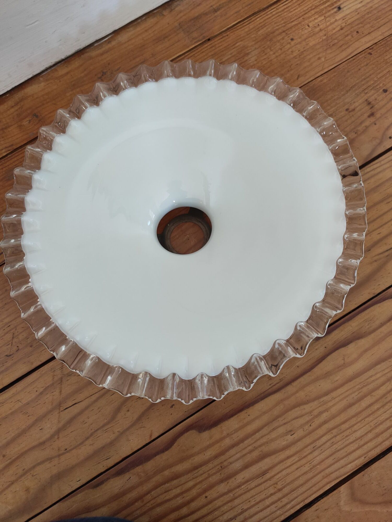 White opaline lampshade