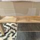 Vintage pine towel rack shelf ladder