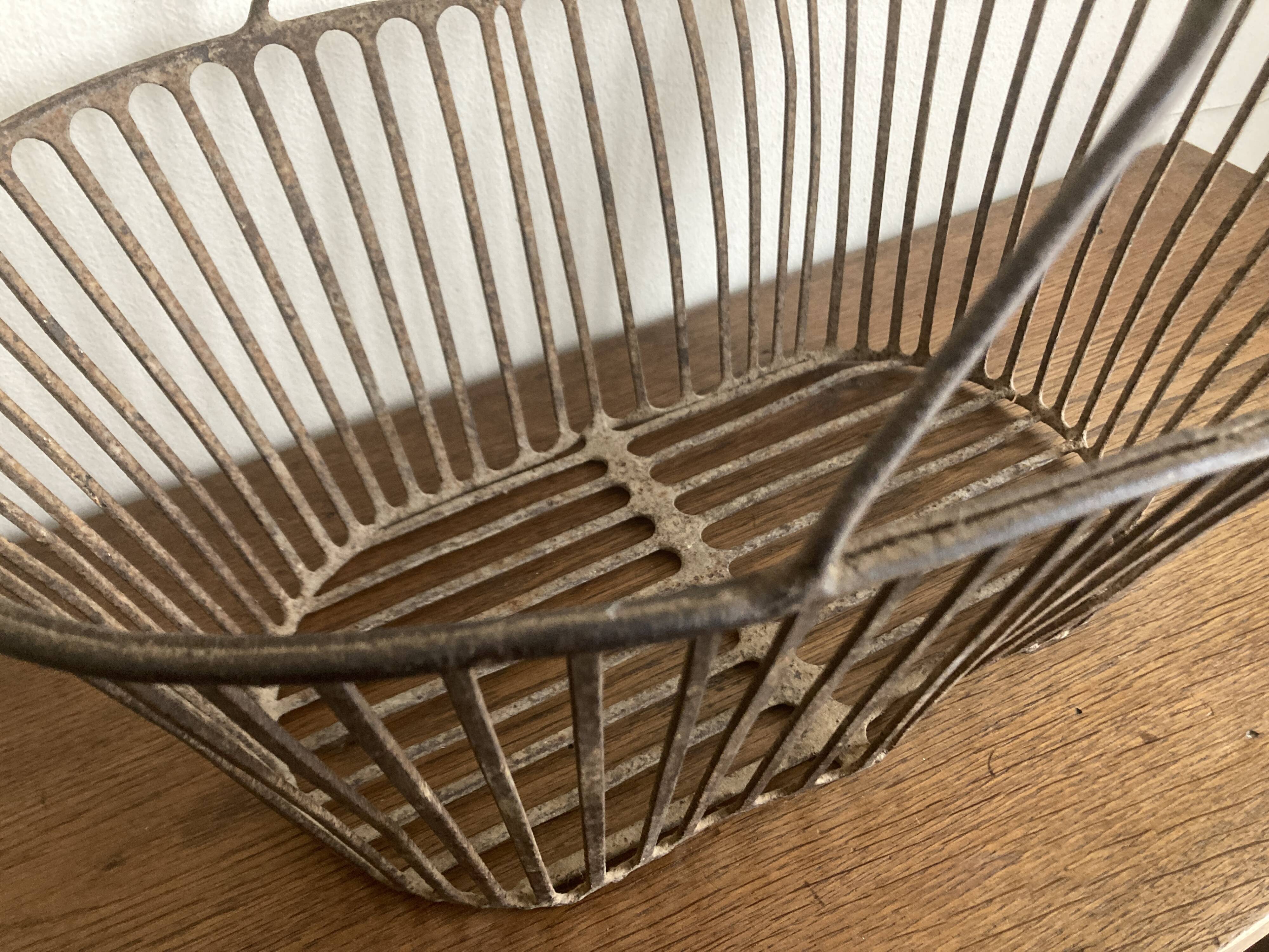 Country wrought iron harvest basket 1930